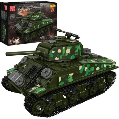 Zestaw do budowy czołgu M4 Sherman Mould King 20024 - Zabawka edukacyjna z pilotem Zestaw do budowy czołgu M4 Sherman Mould King 20024 - Zabawka edukacyjna z pilotem