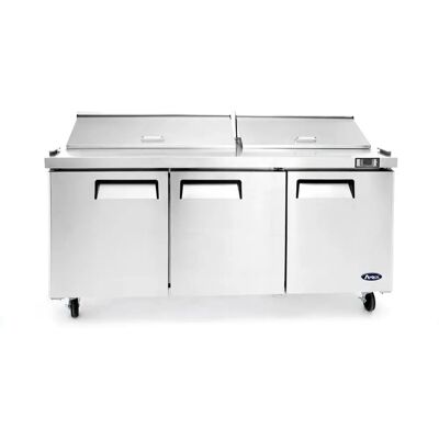 Atosa - Saladette 3 Portes 600 L - Acier inoxydable - R290 - Saladette réfrigérée - Publicité Atosa - Saladette 3 Portes 600 L - Acier inoxydable - R290 - Saladette réfrigérée - Publicité