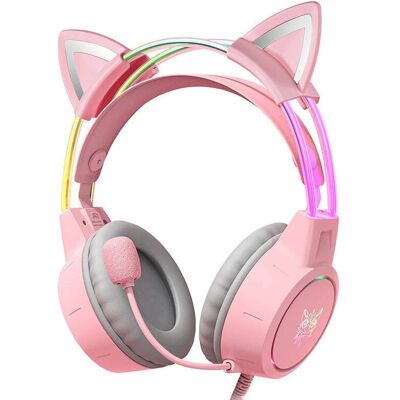 Słuchawki Gaming Onikuma Uszy Kotki Różowe - Słuchawki Słuchawki Gaming Onikuma Uszy Kotki Różowe - Słuchawki