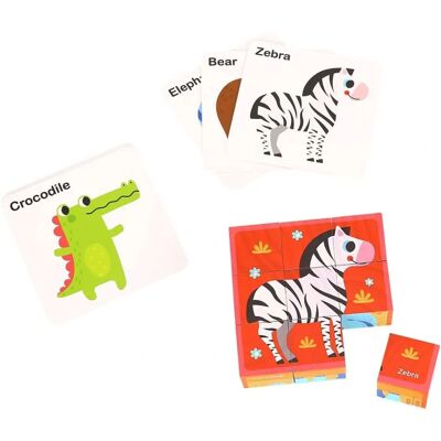 Tooky Toy Drewniany Puzzle Klocek Zwierząt - 15 Elementów dla 2+ Lat Tooky Toy Drewniany Puzzle Klocek Zwierząt - 15 Elementów dla 2+ Lat