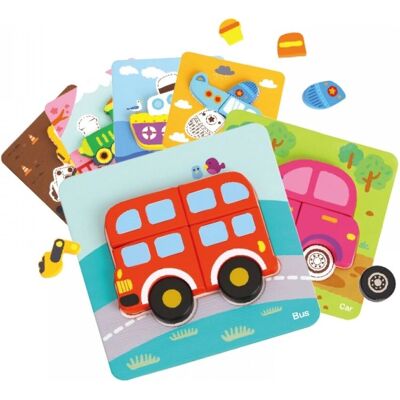 Tooky Toy Kinder Puzzle-Set 6 - Bunt 3D Transport - 33 Teile - Ab 1 Jahr Tooky Toy Kinder Puzzle-Set 6 - Bunt 3D Transport - 33 Teile - Ab 1 Jahr