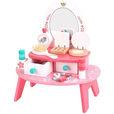 Tooky Toy Dziecięcy stolik do makijażu - Różowy - 16 elementów Tooky Toy Dziecięcy stolik do makijażu - Różowy - 16 elementów