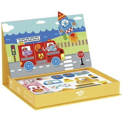 Tablica magnetyczna edukacyjna transport - 80 sztuki Tooky Toy Tablica magnetyczna edukacyjna transport - 80 sztuki Tooky Toy