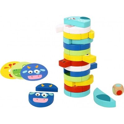 Tooky Toy Bunte Tier-Wackelturm - Stapelturm 25cm Tooky Toy Bunte Tier-Wackelturm - Stapelturm 25cm