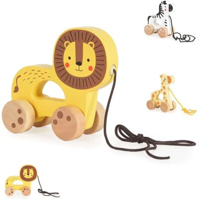 Tooky Toy Holz Nachziehspielzeug - 4 Räder, Zugseil - Ab 18 Monaten Tooky Toy Holz Nachziehspielzeug - 4 Räder, Zugseil - Ab 18 Monaten