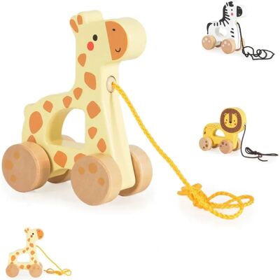 Tooky Toy Pull-along Wooden Animal Toy - 4 Wheels - 18 Months Tooky Toy Pull-along Wooden Animal Toy - 4 Wheels - 18 Months