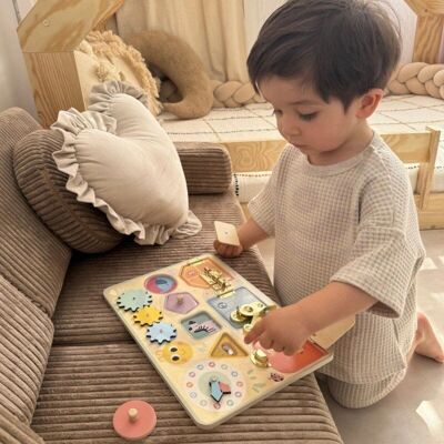 Tooky Toy - 111420 - Wielokolorowy - Drewno - Busy Board Tooky Toy - 111420 - Wielokolorowy - Drewno - Busy Board