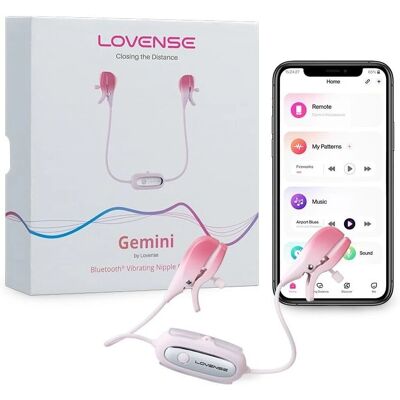 Pinces à Tétons Lovense Gemini Rose Contrôlées par App - Stimulation des tétons Pinces à Tétons Lovense Gemini Rose Contrôlées par App - Stimulation des tétons