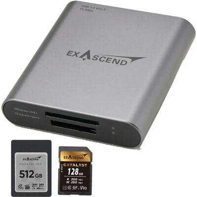 Lettore di schede di memoria Exascend - CFexpress Tipo A e SDXC - USB-C 10Gbps Lettore di schede di memoria Exascend - CFexpress Tipo A e SDXC - USB-C 10Gbps