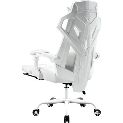 Chaise de Bureau Ergonomique GTPLAYER - Support Lombaire Réglable, Pivotante, Blanc - Publicité Chaise de Bureau Ergonomique GTPLAYER - Support Lombaire Réglable, Pivotante, Blanc - Publicité