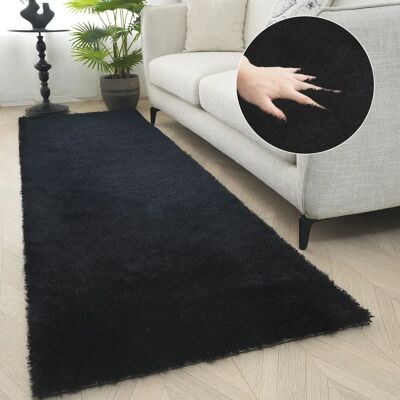 Bruno Banani Dana Teppich - Weiches Mikrofaser, Schwarz, 250x67cm - Teppich Bruno Banani Dana Teppich - Weiches Mikrofaser, Schwarz, 250x67cm - Teppich