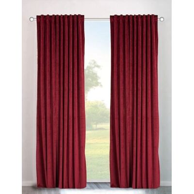 MY HOME Velvet uni Vorhang - Rot - 145x140cm MY HOME Velvet uni Vorhang - Rot - 145x140cm