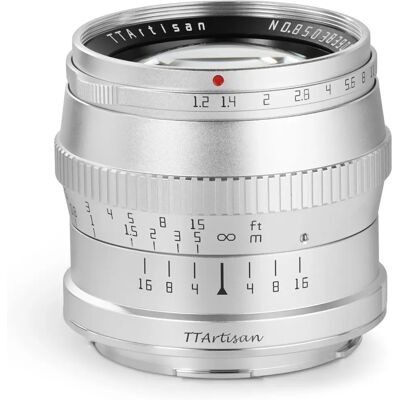 TTArtisan 50mm f1.2 APS-C Objektiv - Fujifilm X-Mount - Silber TTArtisan 50mm f1.2 APS-C Objektiv - Fujifilm X-Mount - Silber
