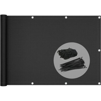 VOUNOT Schwarzer Balkon Sichtschutz - 90x600cm HDPE VOUNOT Schwarzer Balkon Sichtschutz - 90x600cm HDPE