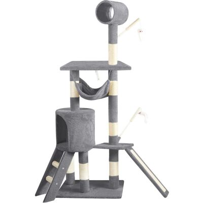 Drewno dla kota Vounot z tabletem do drapania, platformą i jaskinią XXL 154 cm - szary Drewno dla kota Vounot z tabletem do drapania, platformą i jaskinią XXL 154 cm - szary