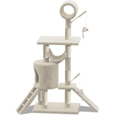 Vounot Cat tree with scratching tablet, platform and cave XXL 154 cm - beige Vounot Cat tree with scratching tablet, platform and cave XXL 154 cm - beige