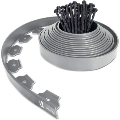 VOUNOT Borde de Jardín - Flexible 10m Franja de Césped Gris VOUNOT Borde de Jardín - Flexible 10m Franja de Césped Gris