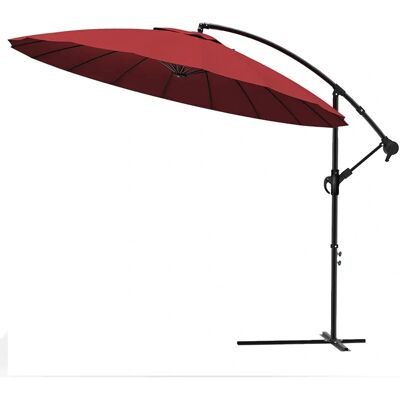VOUNOT VOUNOT 3m Shanghai Parasol - Patio Umbrella with Crank - Red VOUNOT VOUNOT 3m Shanghai Parasol - Patio Umbrella with Crank - Red