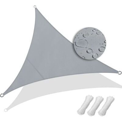 VOUNOT Gray Waterproof Triangle Sun Shade Sail 5x5x5m VOUNOT Gray Waterproof Triangle Sun Shade Sail 5x5x5m