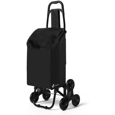 VOUNOT Carro de compras plegable de 6 ruedas para subir escaleras - 32L Negro VOUNOT Carro de compras plegable de 6 ruedas para subir escaleras - 32L Negro