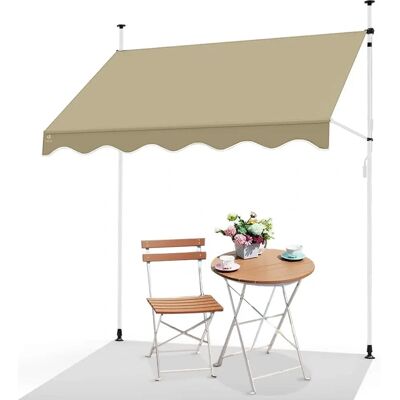 Vounot 2,5x1,2m Patio Telescoopzonwering - Handmatig, Verstelbaar, Waterdicht Vounot 2,5x1,2m Patio Telescoopzonwering - Handmatig, Verstelbaar, Waterdicht