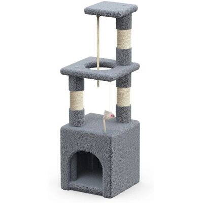 VOUNOT Albero Gatto 88cm - Multi livello con Piattaforma in Corda Sisal - Grigio VOUNOT Albero Gatto 88cm - Multi livello con Piattaforma in Corda Sisal - Grigio