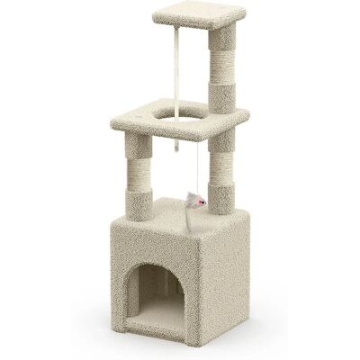 VOUNOT Drzewko dla Kotów - 88cm Beżowe Wielopoziomowe VOUNOT Drzewko dla Kotów - 88cm Beżowe Wielopoziomowe
