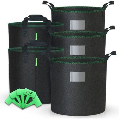 VOUNOT VOUNOT Sacchi di Coltivazione 30L - Sacchi neri per piante VOUNOT VOUNOT Sacchi di Coltivazione 30L - Sacchi neri per piante