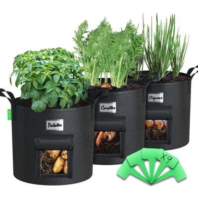 VOUNOT Set di 3 Sacchi di Coltivazione 43L - Giardino & Verdure VOUNOT Set di 3 Sacchi di Coltivazione 43L - Giardino & Verdure