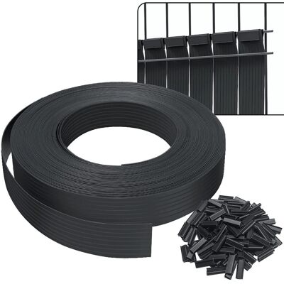 VOUNOT PVC Privacy Fence Screen - 75m x 4.7cm - Black VOUNOT PVC Privacy Fence Screen - 75m x 4.7cm - Black
