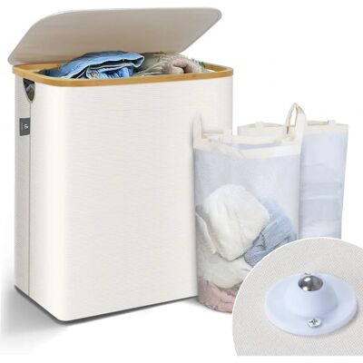 Vounot Grote Capaciteit 145L Opvouwbare Wasmand met Wielen Vounot Grote Capaciteit 145L Opvouwbare Wasmand met Wielen