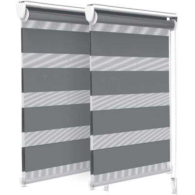 VOUNOT Set of 2 Zebra Roller Blind Double Fabric - Day and Night - Roller Blind VOUNOT Set of 2 Zebra Roller Blind Double Fabric - Day and Night - Roller Blind