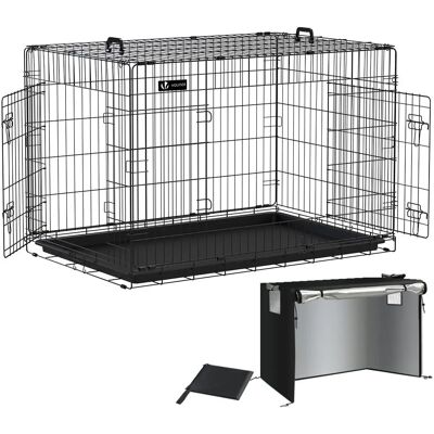 Składana klatka dla psów Vounot 2 drzwi - XXL 122 x 75 x 81 cm Składana klatka dla psów Vounot 2 drzwi - XXL 122 x 75 x 81 cm