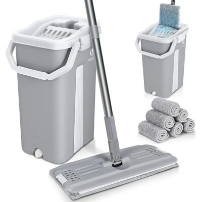 Vounot Floor Mop Set with Bucket Gray Vounot Floor Mop Set with Bucket Gray