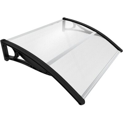 VOUNOT 100x80cm Marquise noire pour porte d'entrée - Abri - Publicité VOUNOT 100x80cm Marquise noire pour porte d'entrée - Abri - Publicité