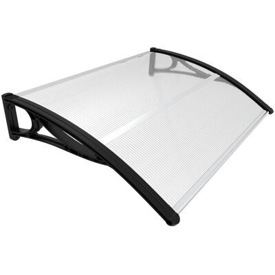 VOUNOT Marquise extérieur porte 120x80cm noir - Auvent - Publicité VOUNOT Marquise extérieur porte 120x80cm noir - Auvent - Publicité