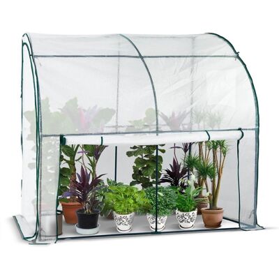 Vounot Tuin Kas Wandmontage 200x100x180cm Wit Vounot Tuin Kas Wandmontage 200x100x180cm Wit