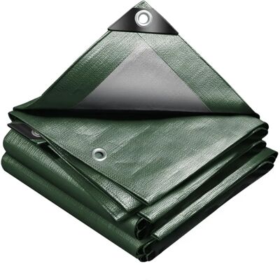 VOUNOT Wodoszczelna Tarpana Zew 2x3m, Oczka PE 240 g/m², Zielono-Srebrna - Tarpina VOUNOT Wodoszczelna Tarpana Zew 2x3m, Oczka PE 240 g/m², Zielono-Srebrna - Tarpina