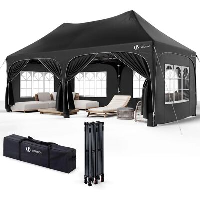 VOUNOT 3x6m Foldable Gazebo with 6 Side Walls - Outdoor Shelter VOUNOT 3x6m Foldable Gazebo with 6 Side Walls - Outdoor Shelter