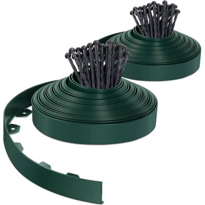 VOUNOT Gartenbordüre - Flexibel, Grün, 40m, 80 Heringe VOUNOT Gartenbordüre - Flexibel, Grün, 40m, 80 Heringe
