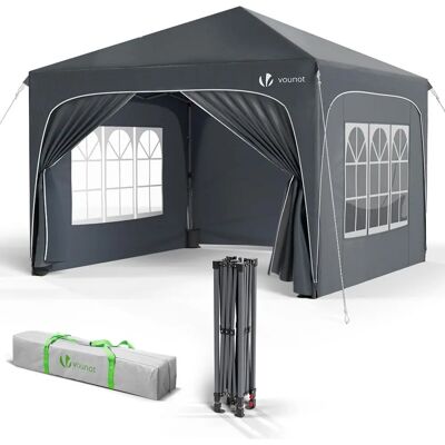 VOUNOT 3x3m Składany Wodoodporny Ogrodowy Pavillon - Szary VOUNOT 3x3m Składany Wodoodporny Ogrodowy Pavillon - Szary