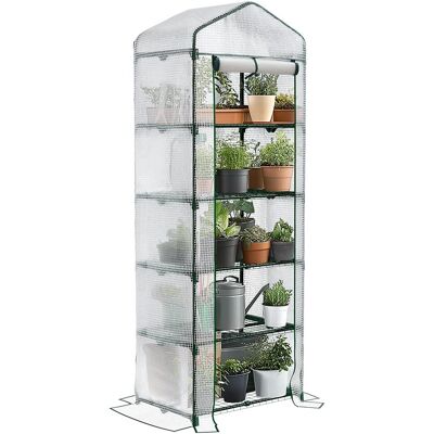 VOUNOT Tuinserre 69x49x193 cm Wit - Tuinserre VOUNOT Tuinserre 69x49x193 cm Wit - Tuinserre