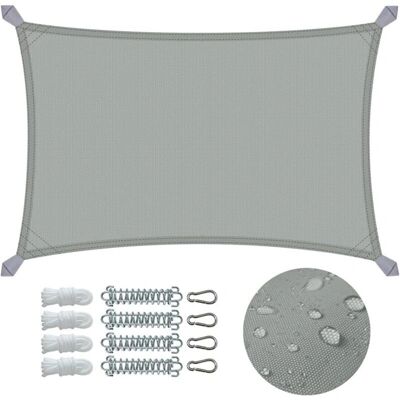 VOUNOT Gris 3x2m Vela Sombrilla - Protección UV 95% Resistente VOUNOT Gris 3x2m Vela Sombrilla - Protección UV 95% Resistente