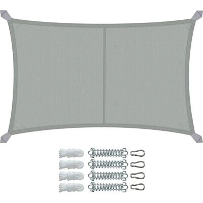 VOUNOT Sonnensegel 3x5m Wasserfest UV-Schutz Grau - Sonnensegel VOUNOT Sonnensegel 3x5m Wasserfest UV-Schutz Grau - Sonnensegel