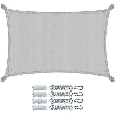 VOUNOT Vela Ombreggiante Rettangolare Grigio Chiaro 3x2m - Shade Sail VOUNOT Vela Ombreggiante Rettangolare Grigio Chiaro 3x2m - Shade Sail