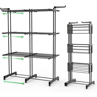 Vounot Tendedero Vertical Plegable - 3 Niveles, Negro Vounot Tendedero Vertical Plegable - 3 Niveles, Negro