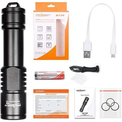 Linterna Orcatorch D520 - 1000 lúmenes - Luz de buceo Linterna Orcatorch D520 - 1000 lúmenes - Luz de buceo