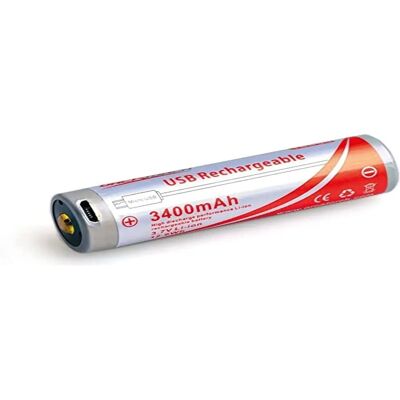 Batería OrcaTorch 18650 3400mAh - Recargable USB, Larga Vida Útil Batería OrcaTorch 18650 3400mAh - Recargable USB, Larga Vida Útil