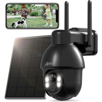 Caméra de Sécurité Sans Fil 5MP ANRAN avec Panneau Solaire - Surveillance 360° - Publicité Caméra de Sécurité Sans Fil 5MP ANRAN avec Panneau Solaire - Surveillance 360° - Publicité