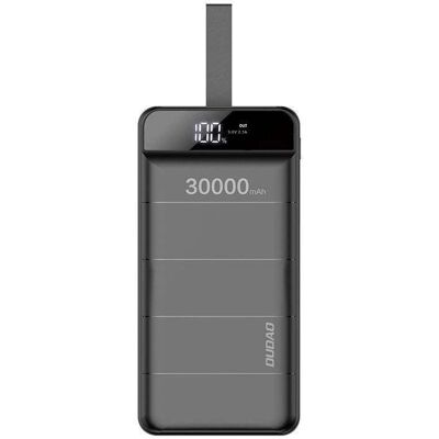 Power Bank Dudao - 30000mAh, 3 USB, LED latarka, Czarny Power Bank Dudao - 30000mAh, 3 USB, LED latarka, Czarny